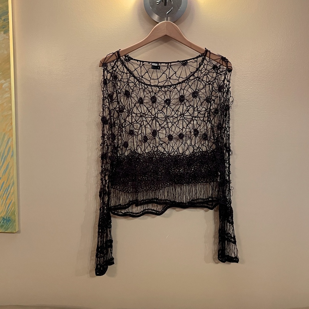 Woven delicate top burgundy brown